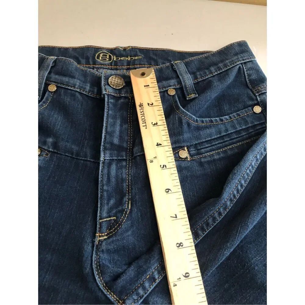 Bebe Flare Jeans Womens 28 Blue Stretch Denim High Waist USA - Picture 11 of 14